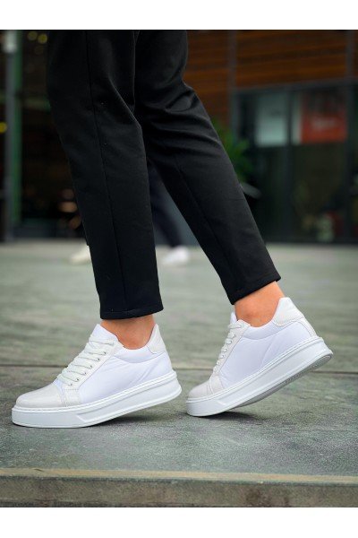 KB-X46 Kuback Beyaz Rugan Yüksek Beyaz Taban Günlük Spor Ayakkabı