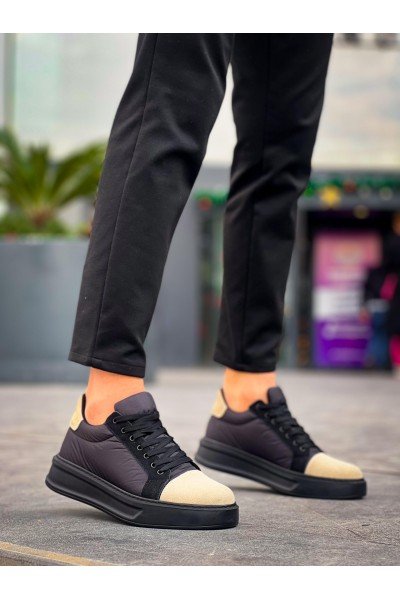 KB-X46 Kuback Siyah Bej Yüksek Siyah Taban Günlük Spor Ayakkabı KB-X46 Kuback Siyah Bej Yüksek Siyah Taban Günlük Spor Ayakkabı
