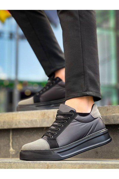 KB-X46 Kuback Siyah Gri Yüksek Siyah Taban Günlük Spor Ayakkabı KB-X46 Kuback Siyah Gri Yüksek Siyah Taban Günlük Spor Ayakkabı