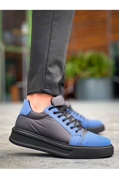 KB-X46 Kuback Siyah Sax Mavi Yüksek Siyah Taban Günlük Spor Ayakkabı