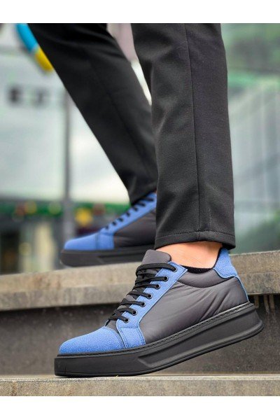 KB-X46 Kuback Siyah Sax Mavi Yüksek Siyah Taban Günlük Spor Ayakkabı