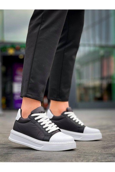 KB-X46 Kuback Siyah Beyaz Yüksek Beyaz Taban Günlük Spor Ayakkabı KB-X46 Kuback Siyah Beyaz Yüksek Beyaz Taban Günlük Spor Ayakkabı