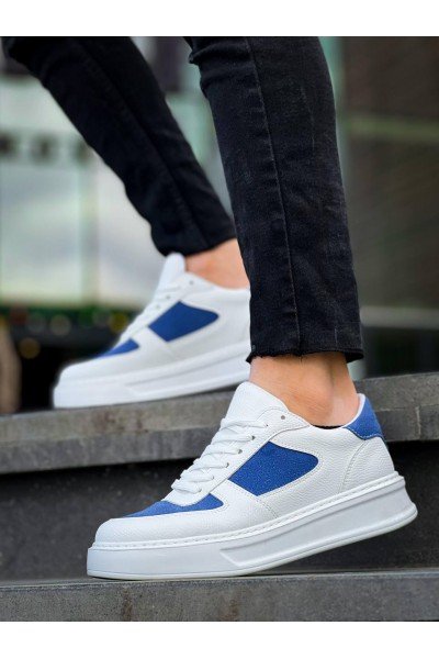 KB-X8 Kuback Beyaz Cilt Mavi Süet Detaylı Beyaz Yüksek Taban Günlük Spor Ayakkabı KB-X8 Kuback Beyaz Cilt Mavi Süet Detaylı Beyaz Yüksek Taban Günlük Spor Ayakkabı
