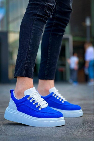 KB-X10 Kuback Sax Süet Beyaz Yüksek Taban Günlük Spor Ayakkabı