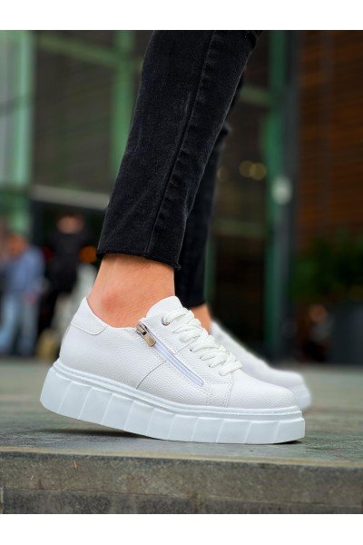 KB-X155 Kuback Beyaz Cilt Detaylı Beyaz Yüksek Taban Günlük Spor Ayakkabı KB-X155 Kuback Beyaz Cilt Detaylı Beyaz Yüksek Taban Günlük Spor Ayakkabı