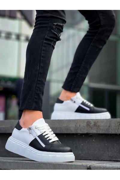 KB-X155 Kuback Siyah Cilt Beyaz Cilt Detaylı Beyaz Yüksek Taban Günlük Spor Ayakkabı KB-X155 Kuback Siyah Cilt Beyaz Cilt Detaylı Beyaz Yüksek Taban Günlük Spor Ayakkabı