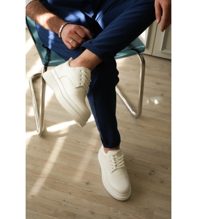 KB-X16 Kuback Beyaz Cilt Günlük Erkek Ayakkabı