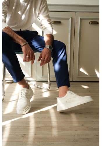 KB-X16 Kuback Beyaz Cilt Günlük Erkek Ayakkabı