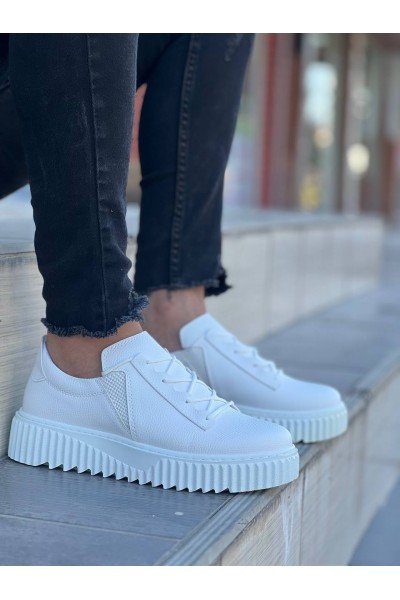 KB-X502 Kuback Beyaz Cilt Yüksek Beyaz Taban Bağcık Detaylı Lastikli Günlük Erkek Ayakkabı KB-X502 Kuback Beyaz Cilt Yüksek Beyaz Taban Bağcık Detaylı Lastikli Günlük Erkek Ayakkabı