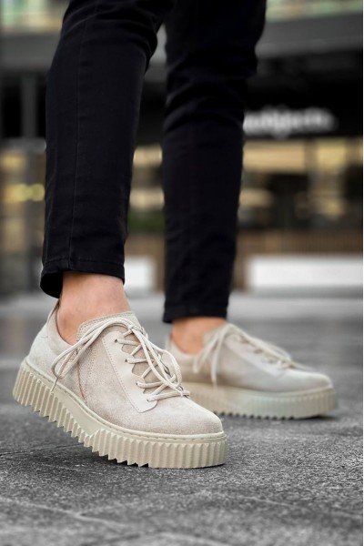 KB-X502 Kuback Bej Süet Yüksek Bej Taban Bağcık Detaylı Lastikli Günlük Erkek Ayakkabı KB-X502 Kuback Bej Süet Yüksek Bej Taban Bağcık Detaylı Lastikli Günlük Erkek Ayakkabı