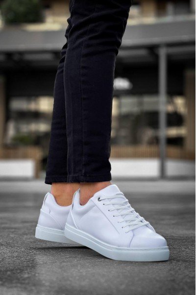 KB-BX1  Kuback Beyaz Cilt Yüksek Beyaz Taban Günlük Erkek Ayakkabı
