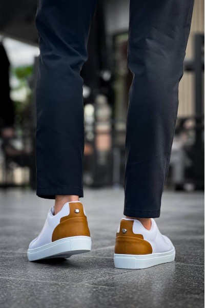 KB-BX1 Kuback Beyaz Taba Cilt  Detaylı  Yüksek Beyaz Taban Günlük Erkek Ayakkabı