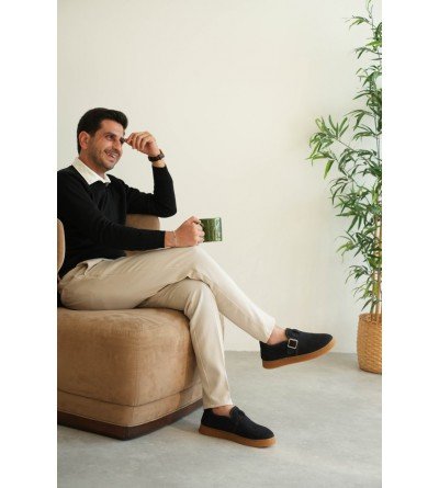 KB-KX1 Kuback Lacivert Kahve Taban Kürklü Günlük Erkek Ayakkabı