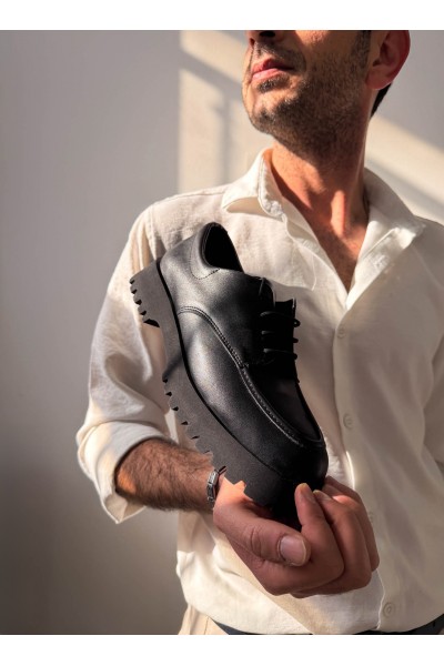 KB-KX6 Kuback Kömür Cilt Bağcıklı Günlük Unisex Ayakkabı