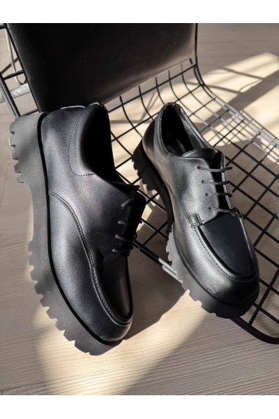 KB-KX6 Kuback Kömür Cilt Bağcıklı Günlük Unisex Ayakkabı