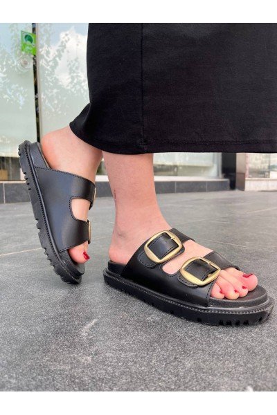 KBTX-1 Kuback Siyah Günlük Kadın Terlik