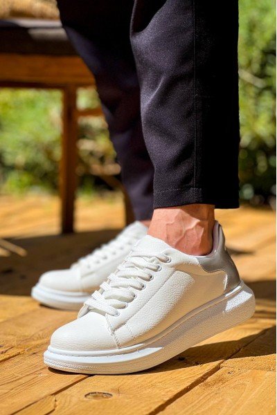 KB-X500 Kuback Beyaz Gümüş Yüksek Taban Bağcıklı Günlük Erkek Ayakkabı KB-X500 Kuback Beyaz Gümüş Yüksek Taban Bağcıklı Günlük Erkek Ayakkabı
