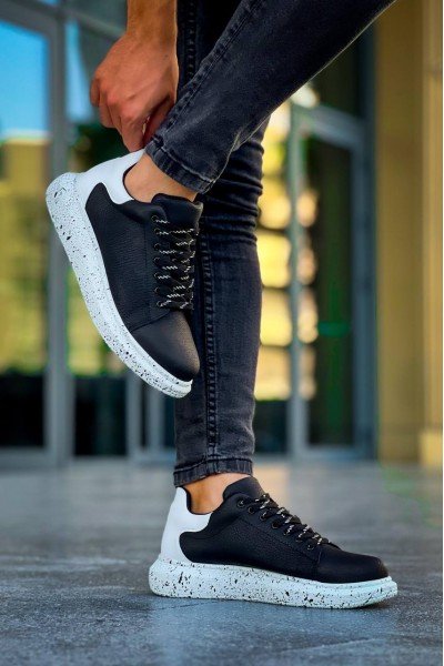 KB-X500 Kuback Siyah Beyaz Yüksek Taban Bağcıklı Günlük Erkek Ayakkabı KB-X500 Kuback Siyah Beyaz Yüksek Taban Bağcıklı Günlük Erkek Ayakkabı