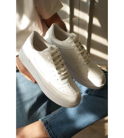 KB-X9 Kuback Beyaz Cilt Günlük Erkek Ayakkabı