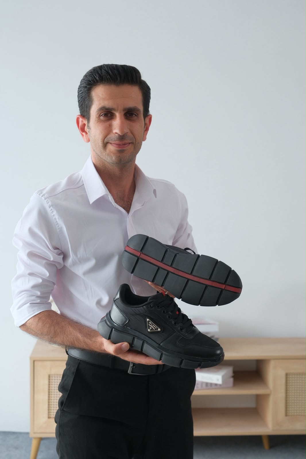 KB-Milano Kuback Siyah Cilt Siyah Jel Taban Bağcıklı Günlük Erkek Ayakkabı 5